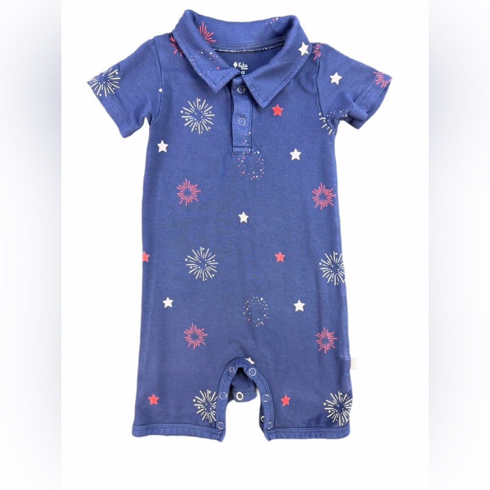 KYTE Baby Bamboo Fireworks and Stars Shortie Romper - 6-12M